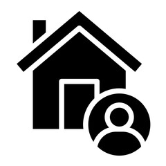 Canvas Print - home with user people icon