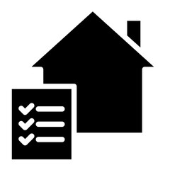 Canvas Print - properties, home with checklist icon