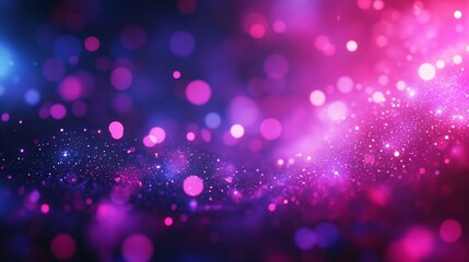 Aufkleber - Defocused neon glow Light flare overlay Futuristic led illumination Blur ultraviolet magenta pink purple blue color radiance on dark abstract background : Generative AI