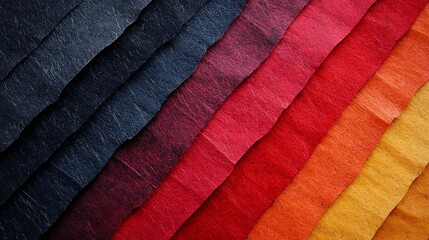 Fototapete - Texture of old craft red and black color paper background macro Structure of vintage abstract cardboard with gradient and rainbow rays pattern Felt backdrop : Generative AI