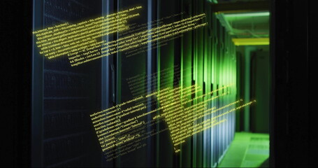 Canvas Print - Image of digital data processing over computer servers