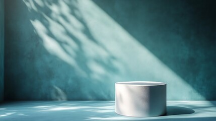 Poster - pastel blue background for product display or mock up with shadow and light : Generative AI