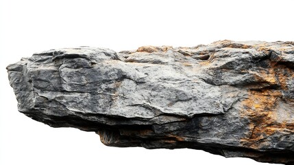 Rock cliff isolated on white background with clipping path : Generative AI