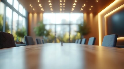 Aufkleber - Blur interior of meeting room business center : Generative AI