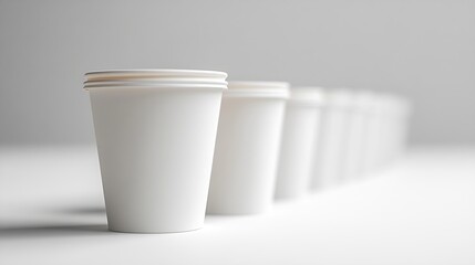 Aufkleber - empty coffee cups on the white background : Generative AI