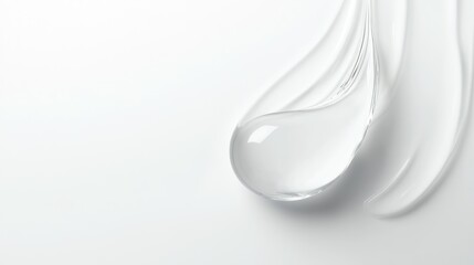 Wall Mural - Transparent Liquid Drop on White Background