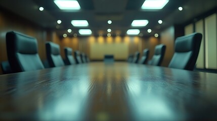 Leinwandbilder - An empty meeting room and conference table : Generative AI