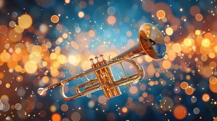 Wall Mural - Golden Trumpet with Bokeh Lights