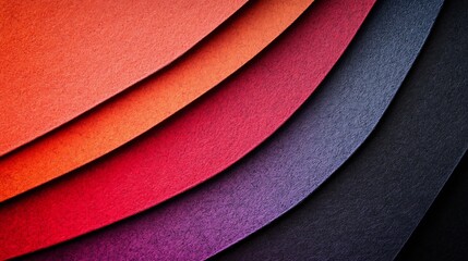 Fototapete - Texture of old craft red and black color paper background macro Structure of vintage abstract cardboard with gradient and rainbow rays pattern Felt backdrop : Generative AI