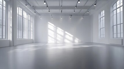 Aufkleber - white room background white empty room with spotlights for products and design white studio room : Generative AI