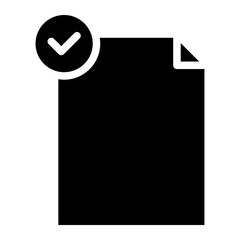 Poster - check file approve icon, file document checkmark icon