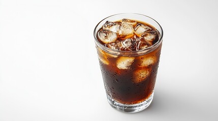 Americano ice coffee on white background with isolated styleready for drink : Generative AI