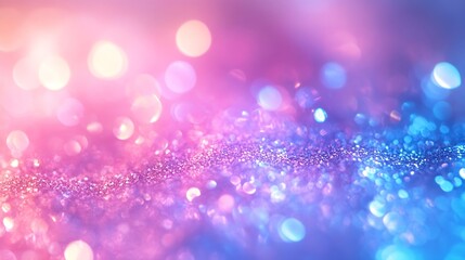 Poster - Holographic Unicorn Gradient Trendy neon pink purple very peri blue teal colors soft blurred background : Generative AI