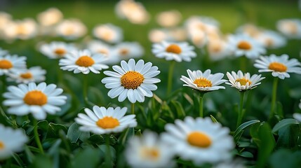 Daisy the first spring flowers in the yard and garden meadow garden nature flowers summer meadow flower meadow : Generative AI