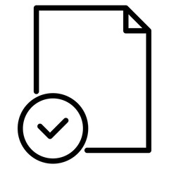 Poster - check file approve icon, file document checkmark icon	
