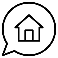 Sticker - chat with house icon