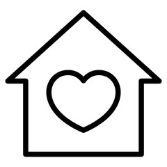 Wall Mural - House with heart shape icon , love home symbol,