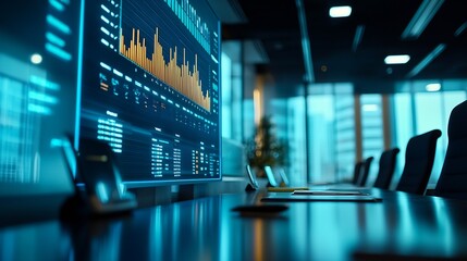 Poster - Business data information projector board in conference room meeting room boardroom Classroom Office : Generative AI