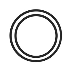 Wall Mural - A minimalist design featuring two concentric circles in black on a white background, suitable for various design purposes and applications