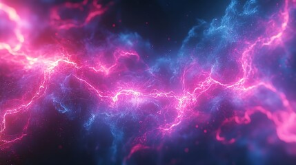Poster - Neon deep blue hot pink and vibrant purple abstract digital electro background : Generative AI