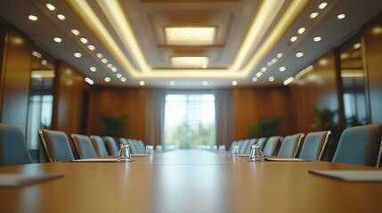 Poster - Empty business conference room interior : Generative AI
