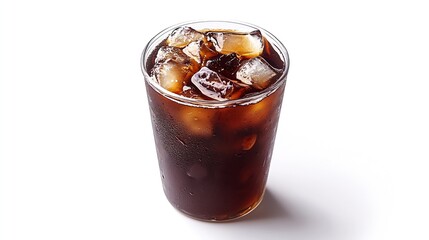 Aufkleber - Americano ice coffee on white background with isolated styleready for drink : Generative AI