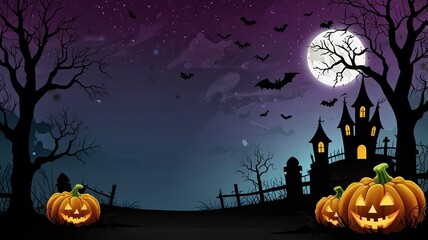 Halloween element and background template illustration