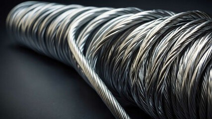 Silver steel cables with matte tone background