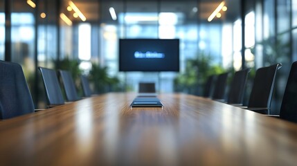 Leinwandbilder - New board room with table chairs and LCD display on wall : Generative AI