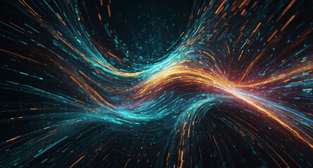 Wall Mural - Futuristic data stream swirl abstract background