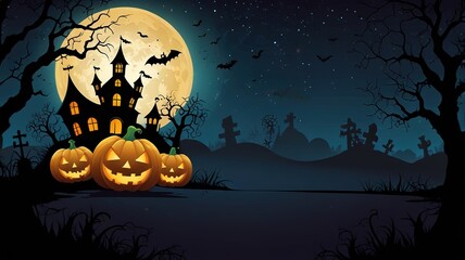 Halloween element and background template illustration