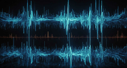 Poster - Futuristic tech waveforms light abstract background