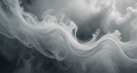 Wall Mural - ghostly white mist swirling shapes abstract background