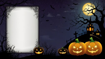 Halloween element and background template illustration