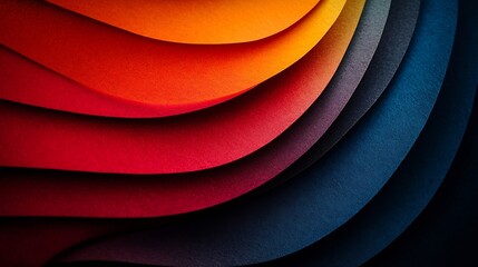 Fototapete - Texture of old craft red and black color paper background macro Structure of vintage abstract cardboard with gradient and rainbow rays pattern Felt backdrop : Generative AI