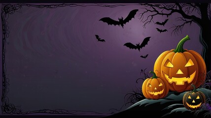 Halloween element and background template illustration