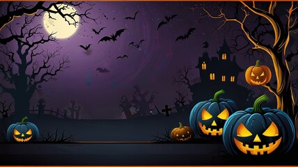 Halloween element and background template illustration