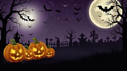 Halloween element and background template illustration