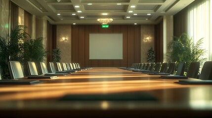 Poster - Empty conference room  no people : Generative AI