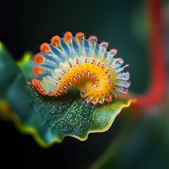 macro of a christmas tree worm