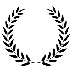 Wall Mural - laurel wreath, black circular laurel olive branches greek wreath vector illustration, a winner award