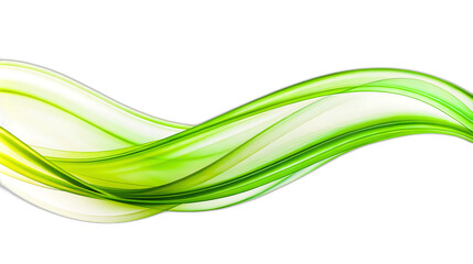 abstract green curve isolated on white or transparent png