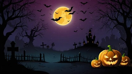 Halloween element and background template illustration