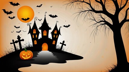 Halloween element and background template illustration