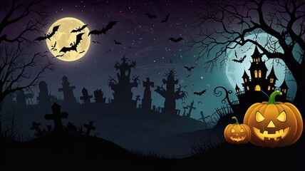 Halloween element and background template illustration