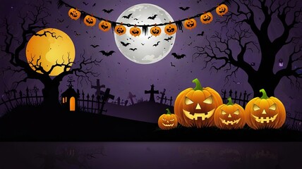 Halloween element and background template illustration