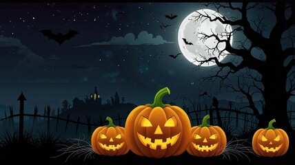 Halloween element and background template illustration