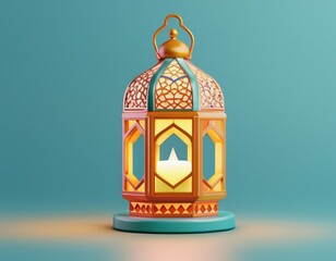 3D lit lantern with intricate designs