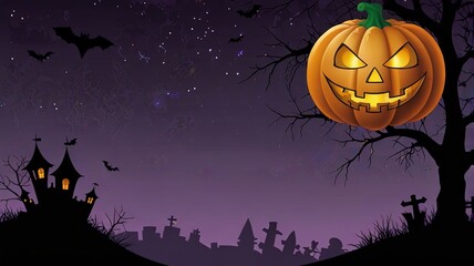 Wall Mural - Halloween element and background template illustration