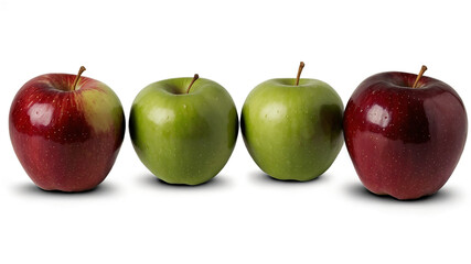 collection of fresh apples isolated on transparent background 